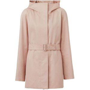 Burberry Womens Pink Hooded Belted Lined Trench Coat Size 8 Office Core Academia